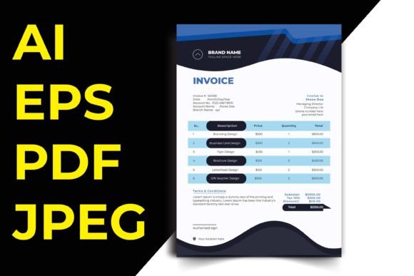 Download Corporate Invoice Template Modern Layout - Modern Collection