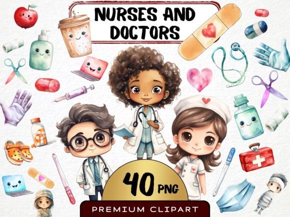 Download Watercolor Doctor and Nurse Clipart - Doctor Collection