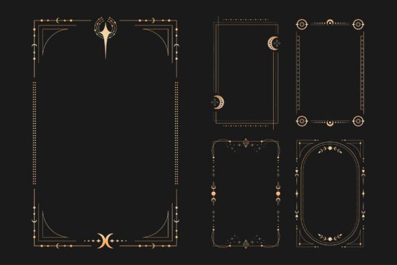 Download Decorative Golden Tarot Card Frames - Gold Collection